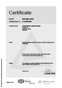 Single Certificate ISO 9001:2015